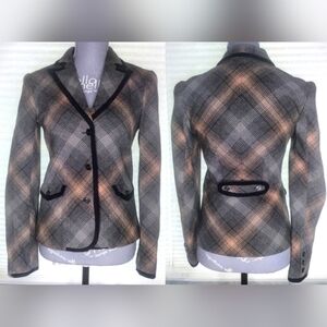 Original Penguin by Munsingwear Wool Plaid Blazer Size 2